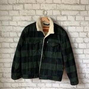 Mens Levi’s Buffalo Check Sherpa Lined Jacket